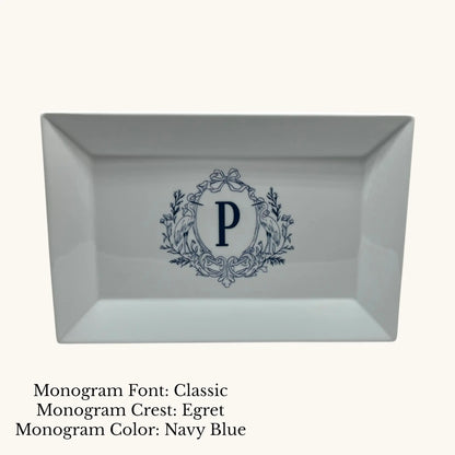Rectangular Platter / Tray, 14" x 9 3/8" - Custom Monogram Faust Heirlooms
