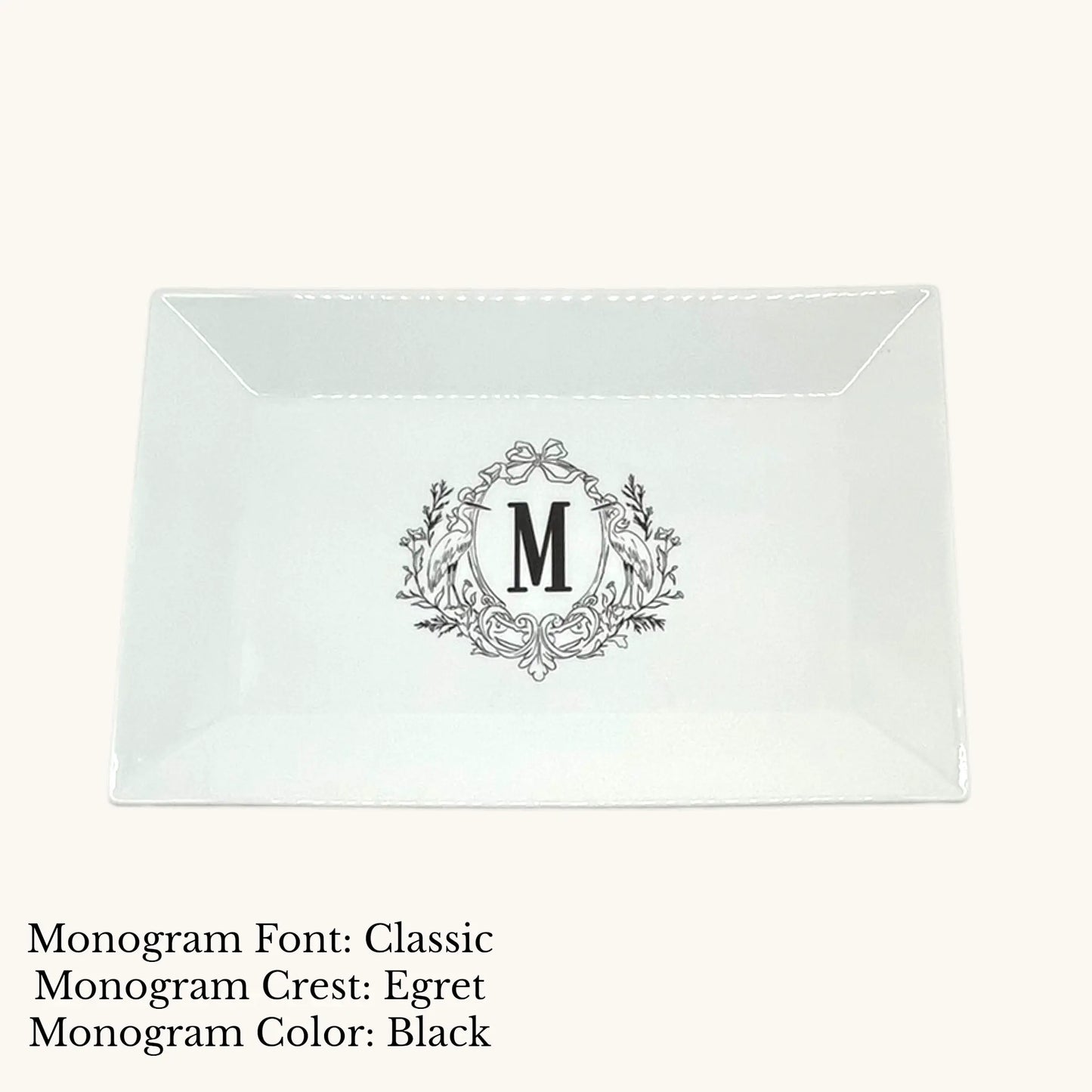 Rectangular Platter / Tray, 14" x 9 3/8" - Custom Monogram Faust Heirlooms
