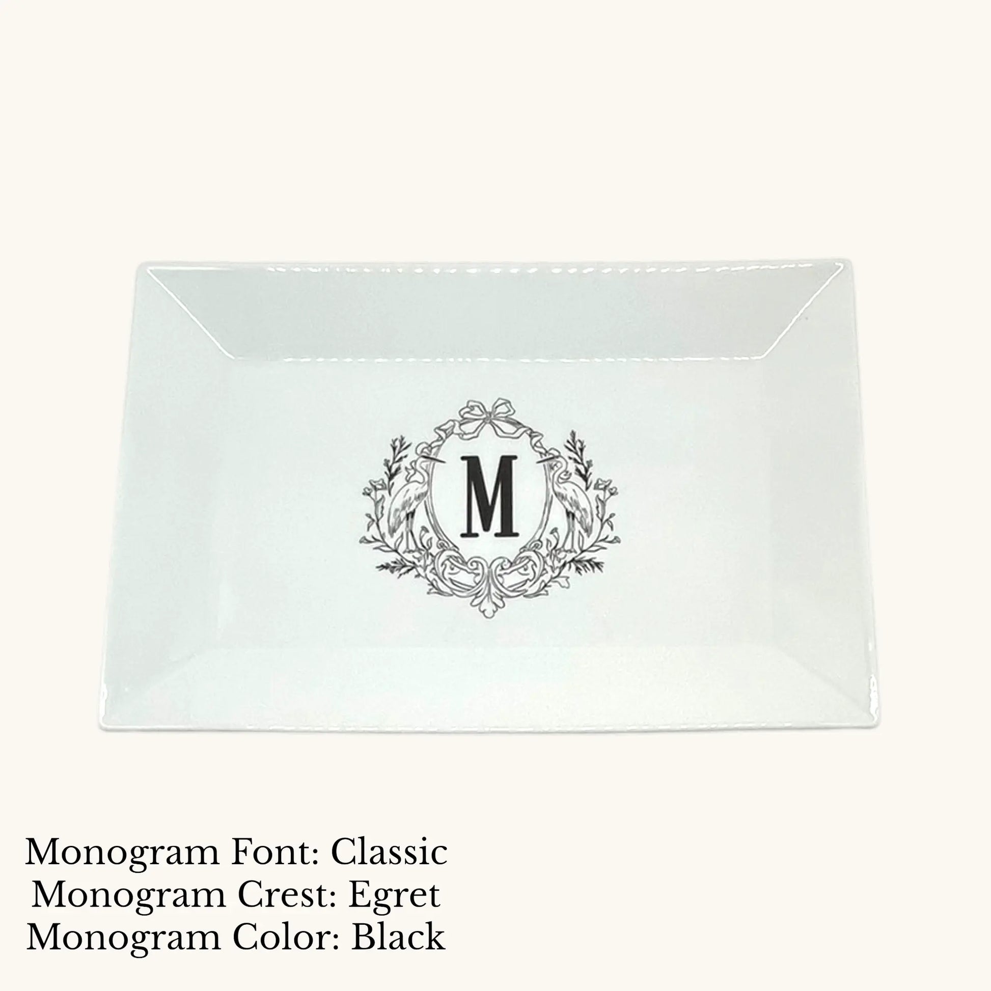 Rectangular Platter / Tray, 14" x 9 3/8" - Custom Monogram Faust Heirlooms