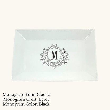 Rectangular Platter / Tray, 14" x 9 3/8" - Custom Monogram Faust Heirlooms