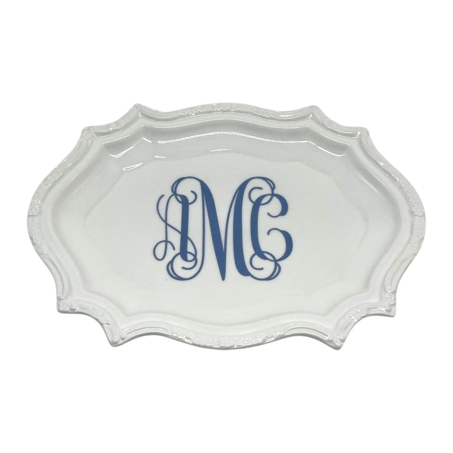 Scrolled Edge Tray, 10.625" - Custom Monogram Faust Heirlooms