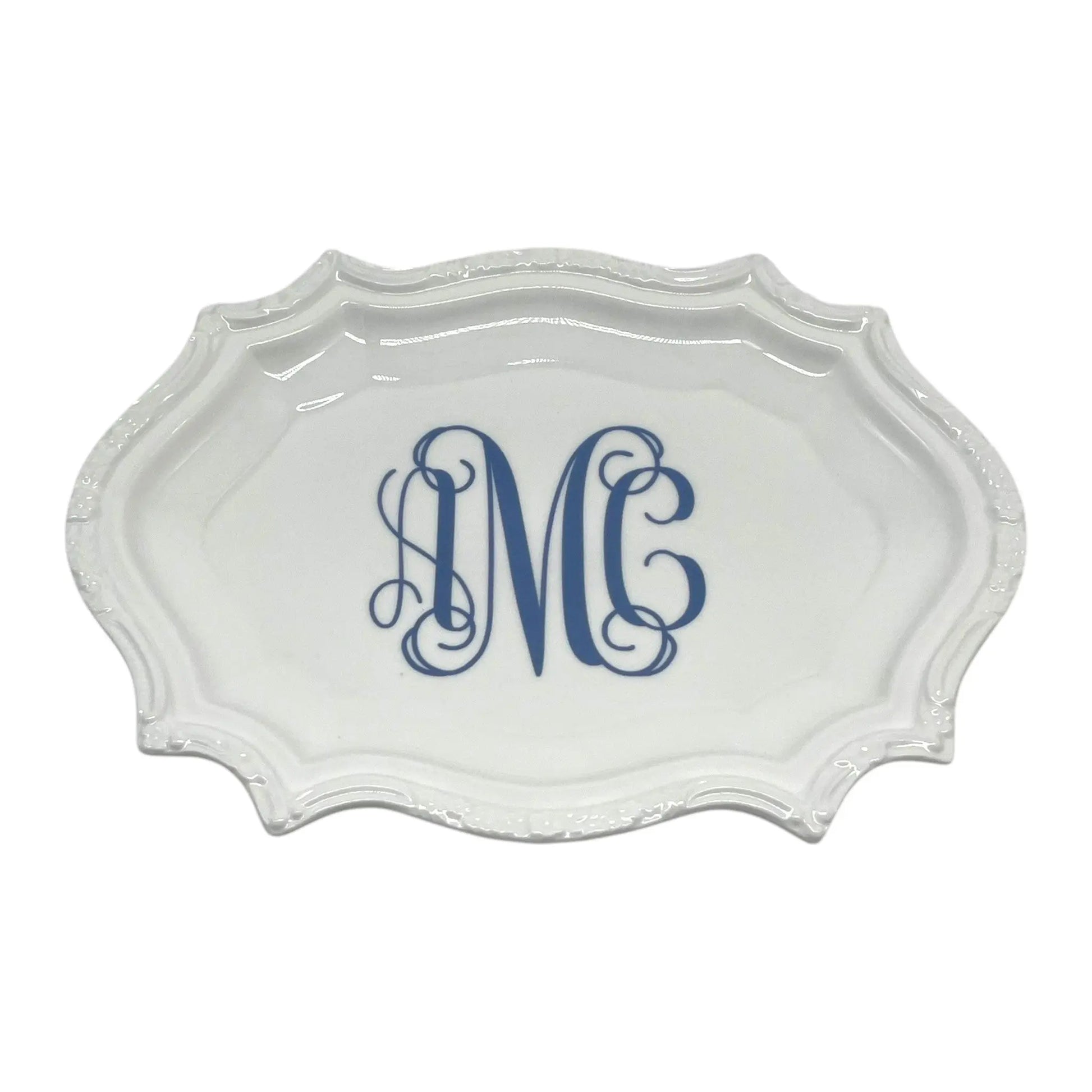 Scrolled Edge Tray, 10.625" - Custom Monogram Faust Heirlooms