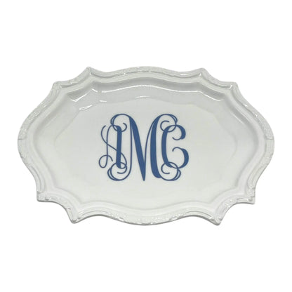 Scrolled Edge Tray, 10.625" - Custom Monogram Faust Heirlooms