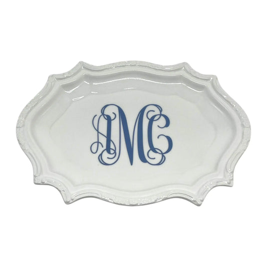 Scrolled Edge Tray, 10.625" - Custom Monogram Faust Heirlooms