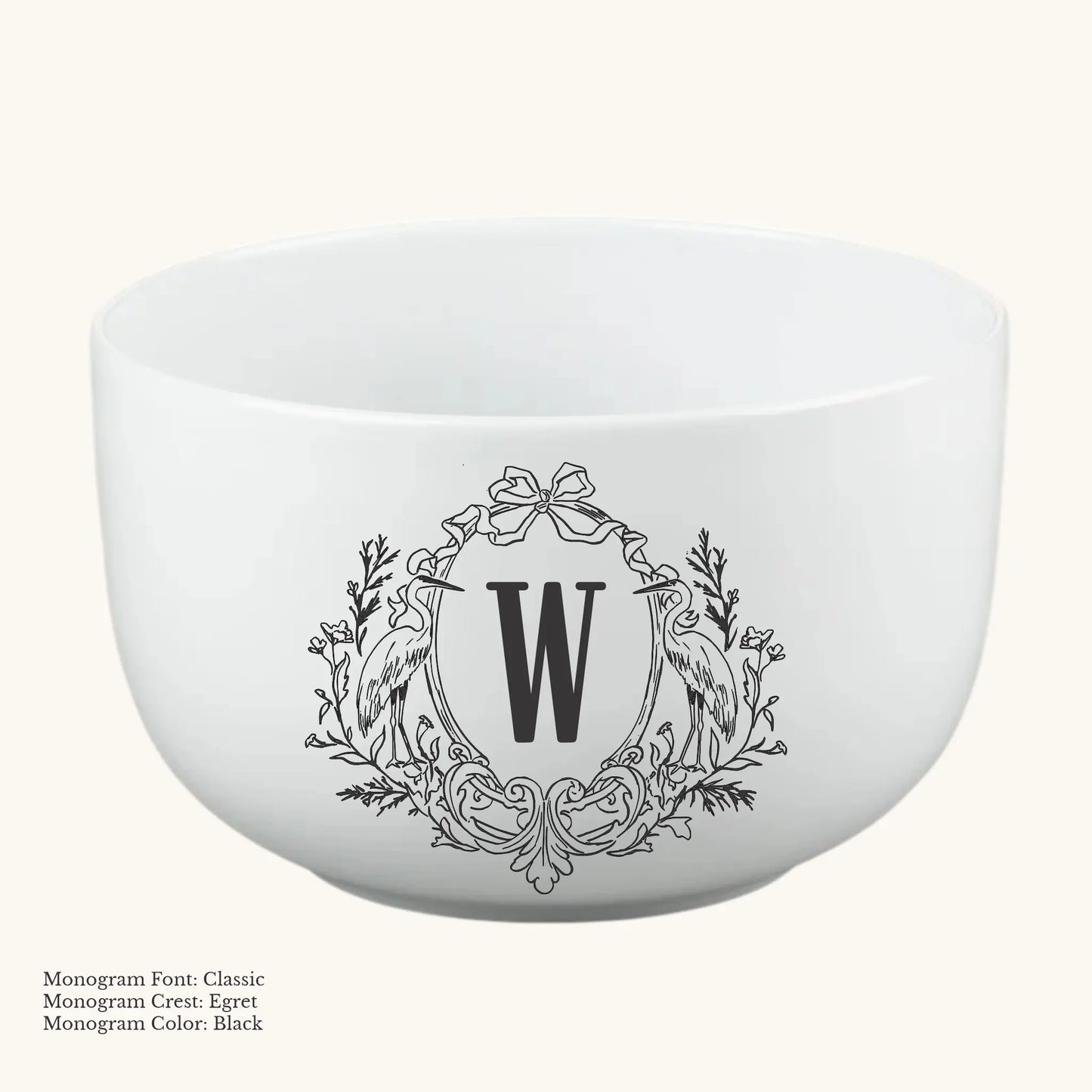 Serving Bowl (straight sided) - Custom Monogram Faust Heirlooms