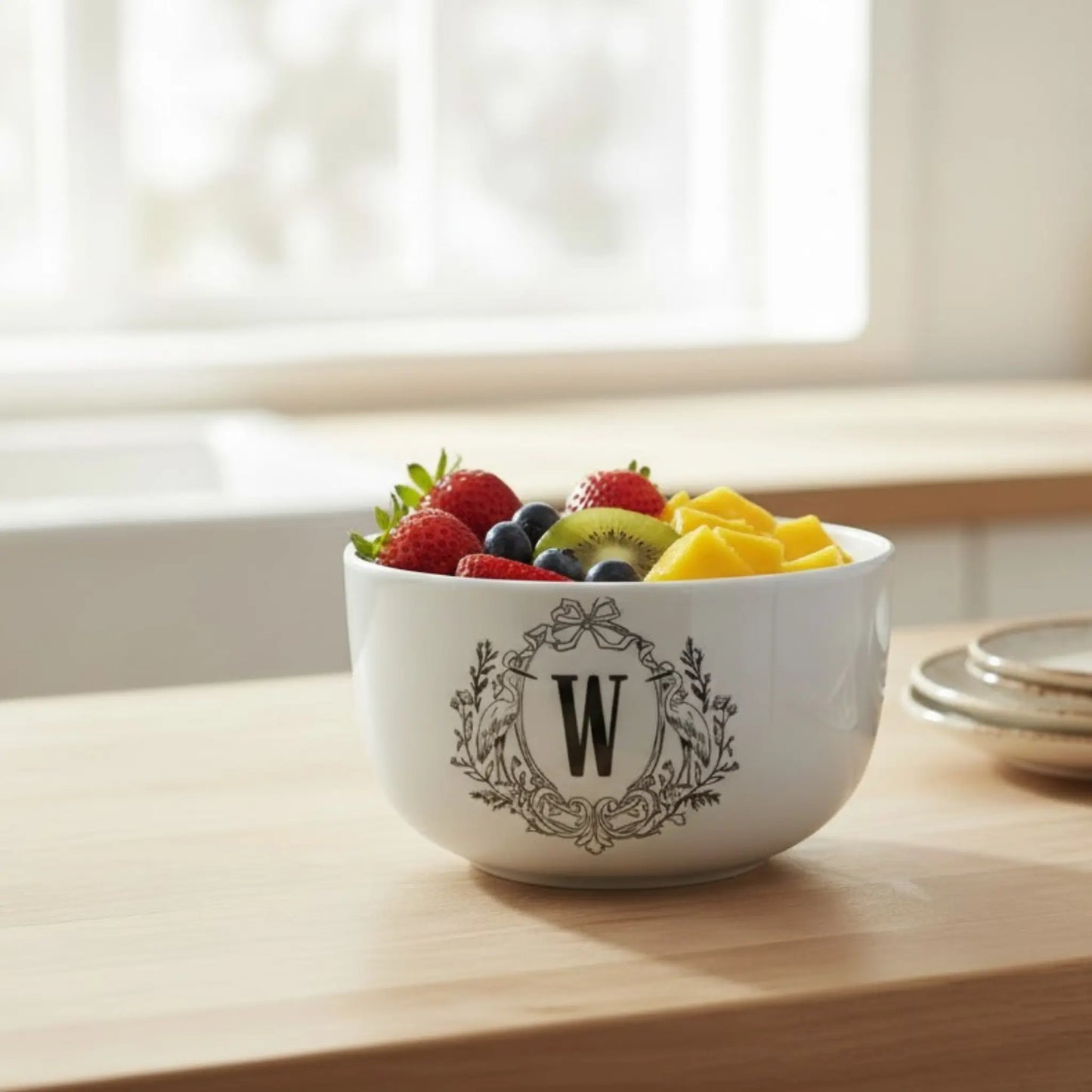 Serving Bowl (straight sided) - Custom Monogram Faust Heirlooms