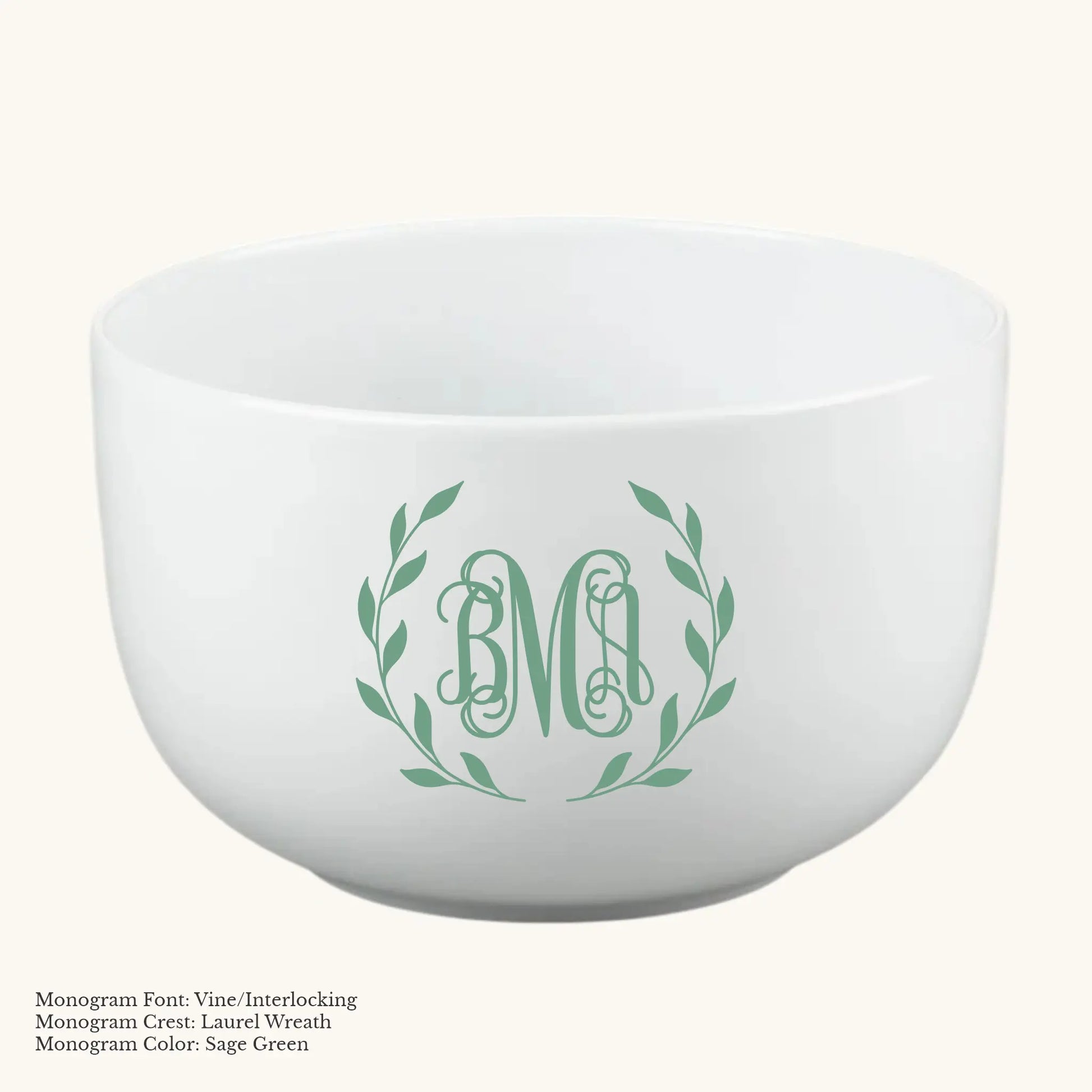 Serving Bowl (straight sided) - Custom Monogram Faust Heirlooms