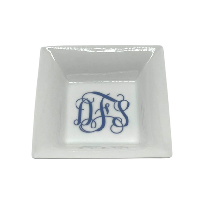 Square Catch-All Dish - Custom Monogram Faust Heirlooms