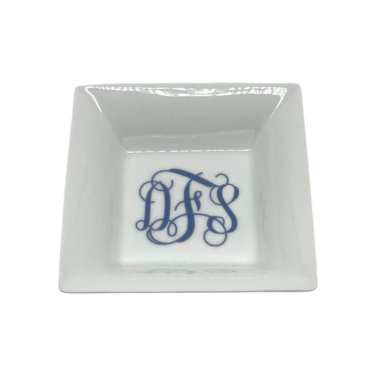 Square Catch-All Dish - Custom Monogram Faust Heirlooms