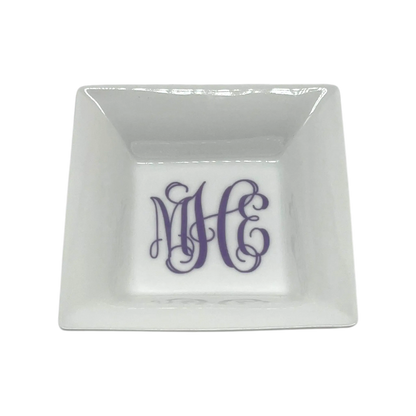 Square Catch-All Dish - Custom Monogram Faust Heirlooms
