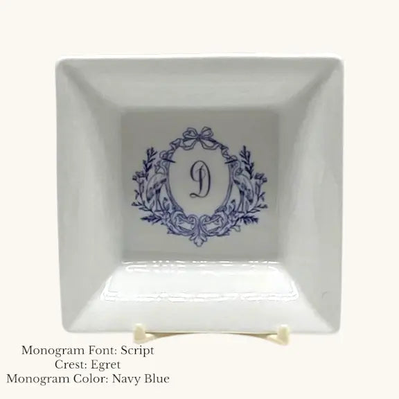 Square Catch-All Dish - Custom Monogram Faust Heirlooms
