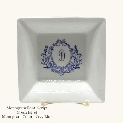 Square Catch-All Dish - Custom Monogram Faust Heirlooms