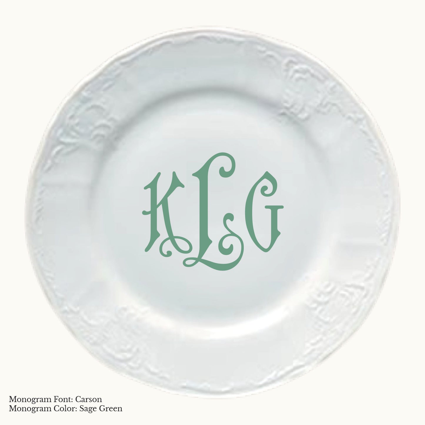 Bernadotte Charger Plate, 12 1/2" - Custom Monogram