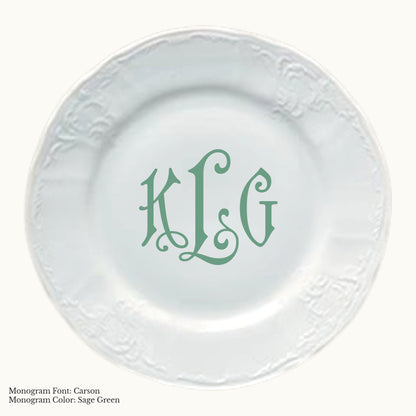 Bernadotte Charger Plate, 12 1/2" - Custom Monogram