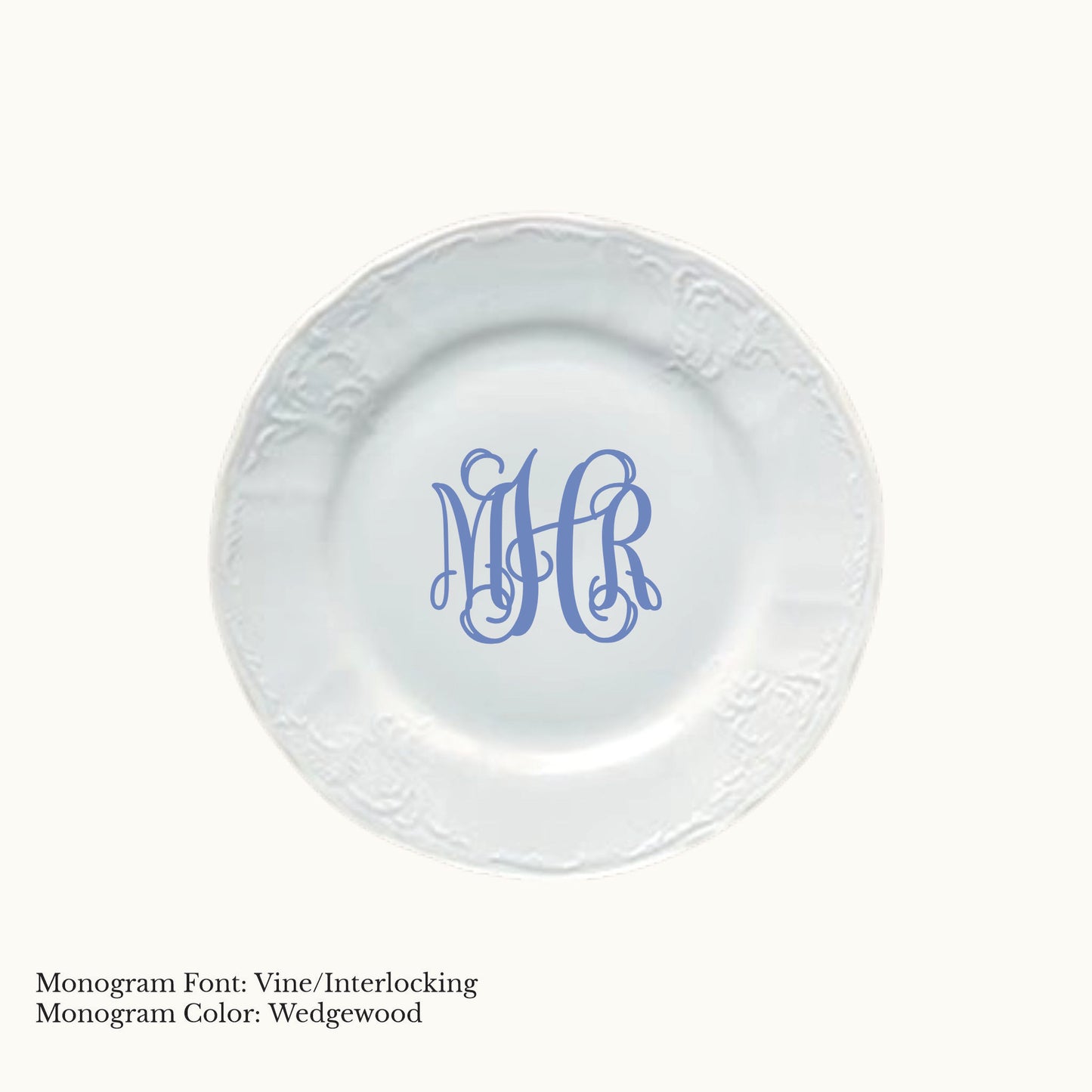 Bernadotte Bread & Butter Plate, 6 3/4" - Custom Monogram
