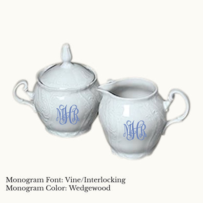 Bernadotte Cream & Sugar Set - Custom Monogram