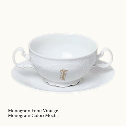 Bernadotte Cream Soup & Saucer, 12 oz. - Custom Monogram