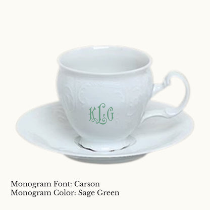 Bernadotte Cup & Saucer, 6 oz.- Custom Monogram