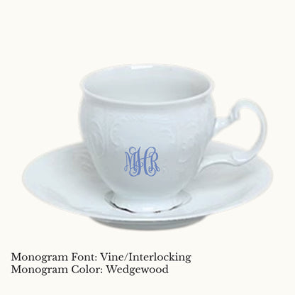 Bernadotte Cup & Saucer, 6 oz.- Custom Monogram