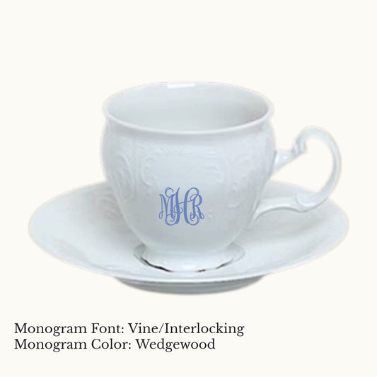 Bernadotte Cup & Saucer, 6 oz.- Custom Monogram