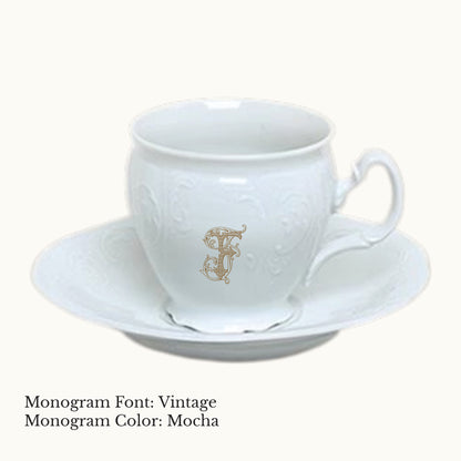 Bernadotte Cup & Saucer, 8 oz. - Custom Monogram