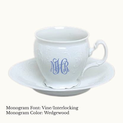 Bernadotte Cup & Saucer, 8 oz. - Custom Monogram