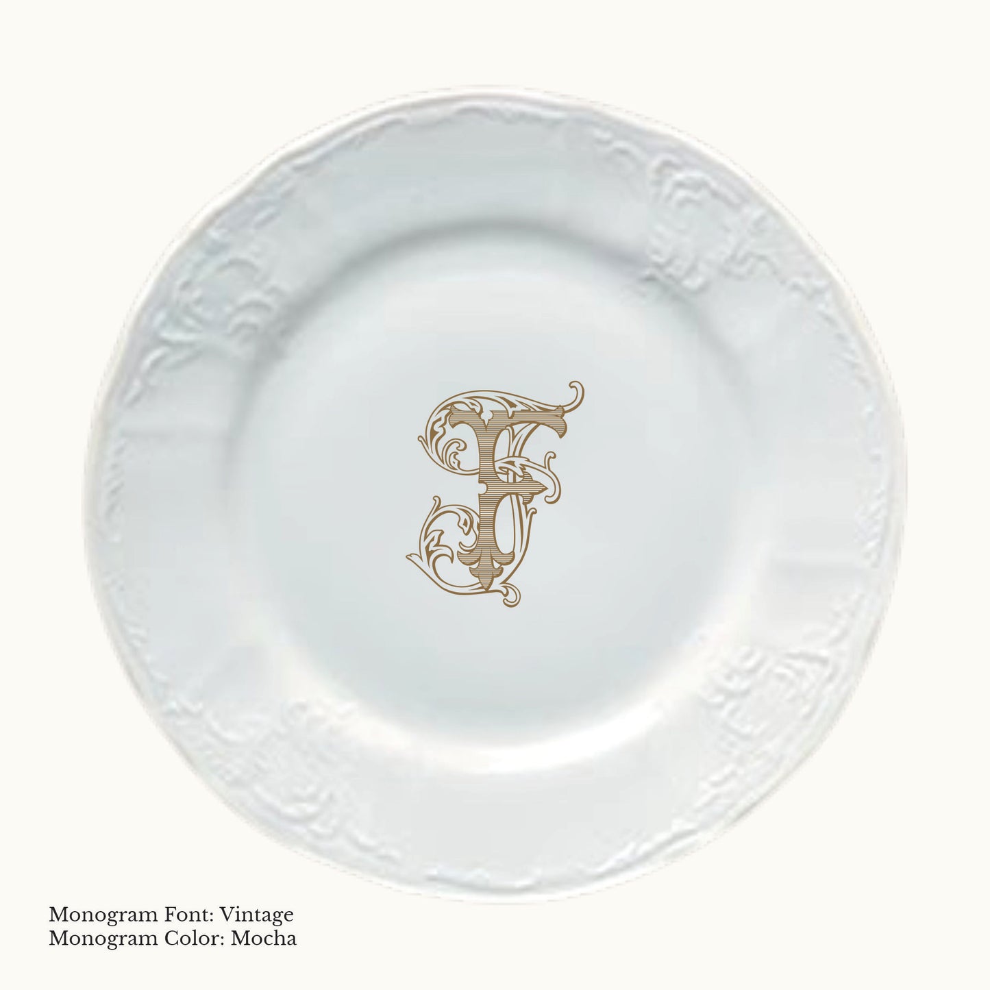 Bernadotte Dinner Plate, 10 5/8" - Custom Monogram