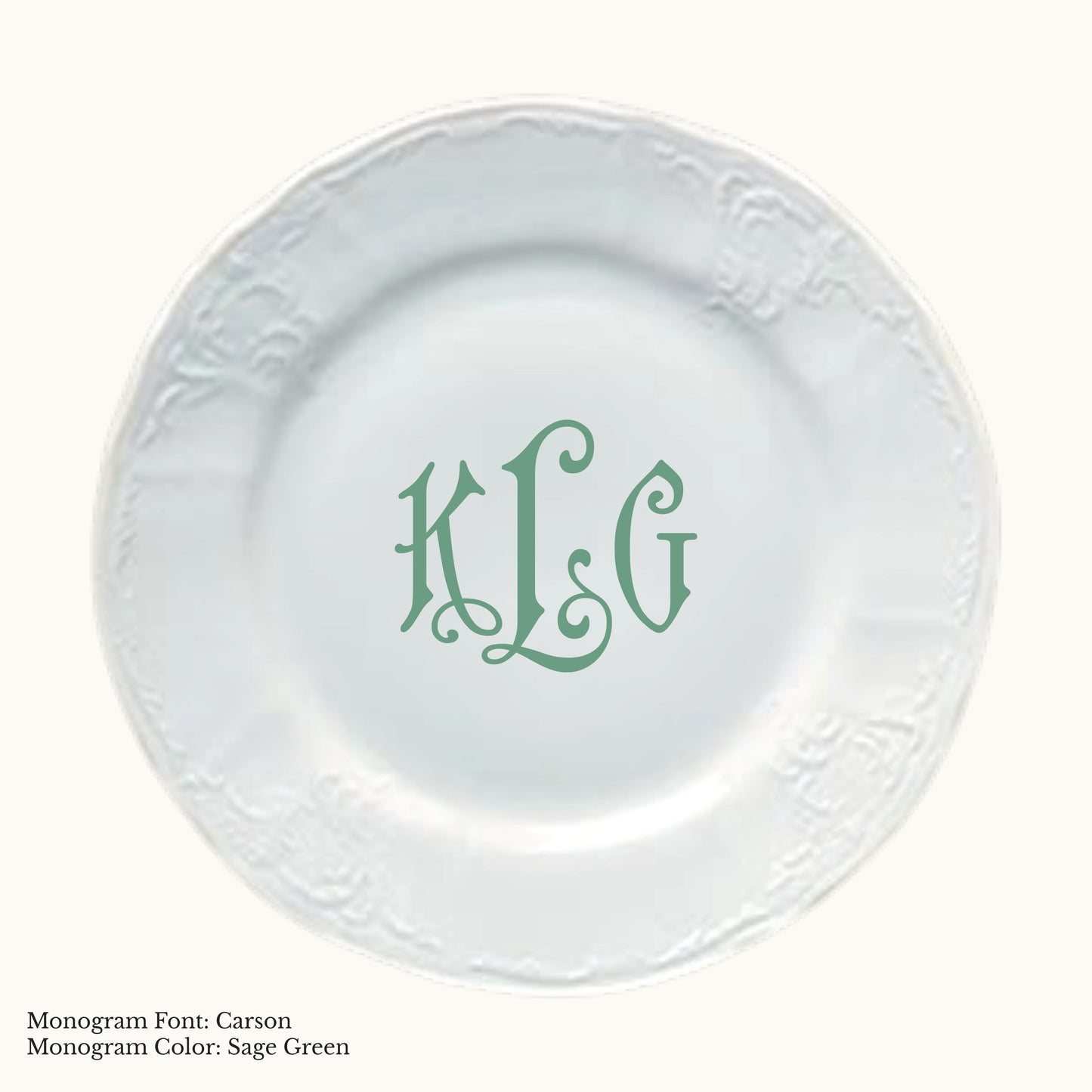 Bernadotte Dinner Plate, 10 5/8" - Custom Monogram