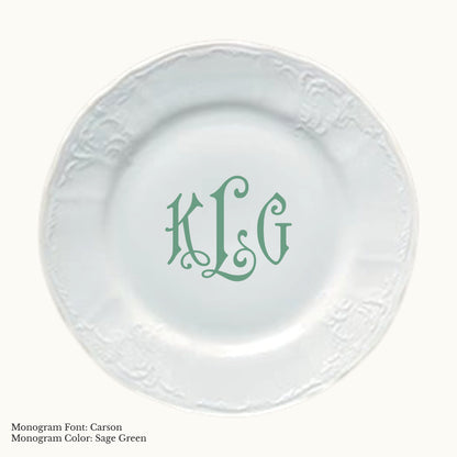 Bernadotte Dinner Plate, 10 5/8" - Custom Monogram