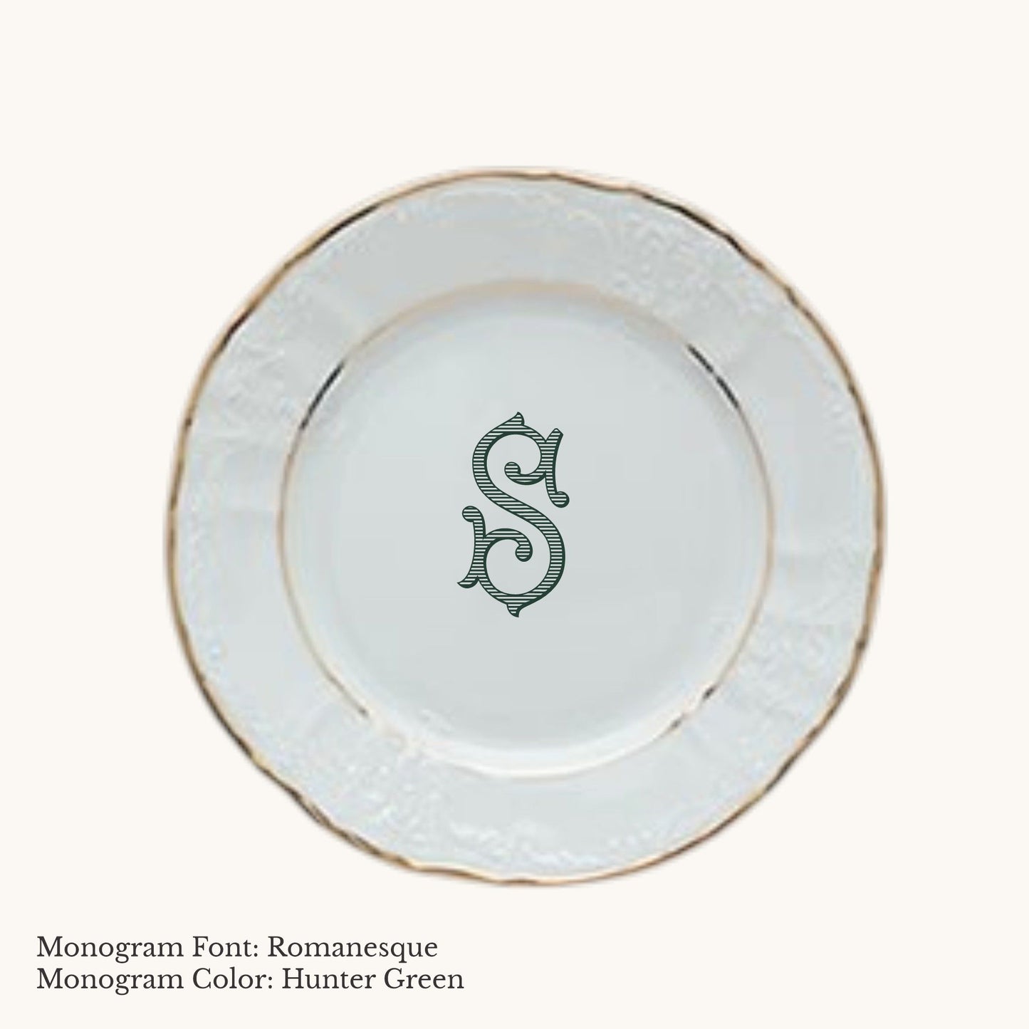 Bernadotte Gold Banded Bread & Butter Plate, 6¾" - Custom Monogram