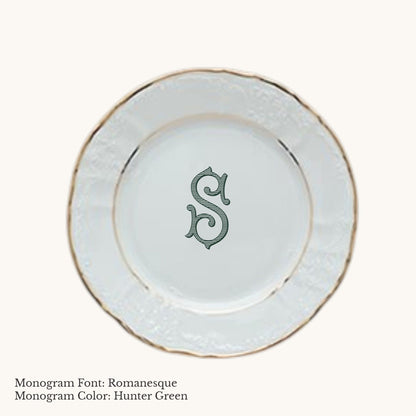 Bernadotte Gold Banded Bread & Butter Plate, 6¾" - Custom Monogram