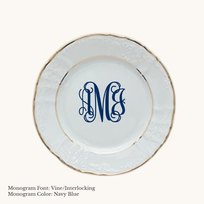Bernadotte Gold Banded Bread & Butter Plate, 6¾" - Custom Monogram