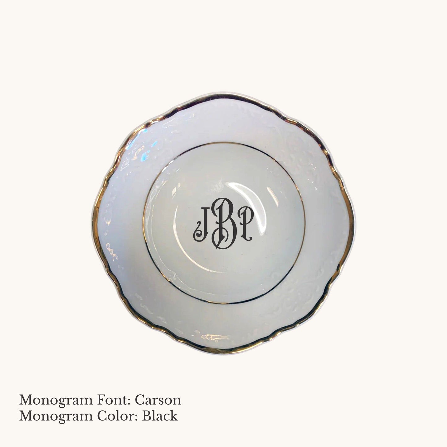 Bernadotte Gold Banded Fruit Saucer, 5" - Custom Monogram
