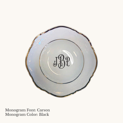 Bernadotte Gold Banded Fruit Saucer, 5" - Custom Monogram