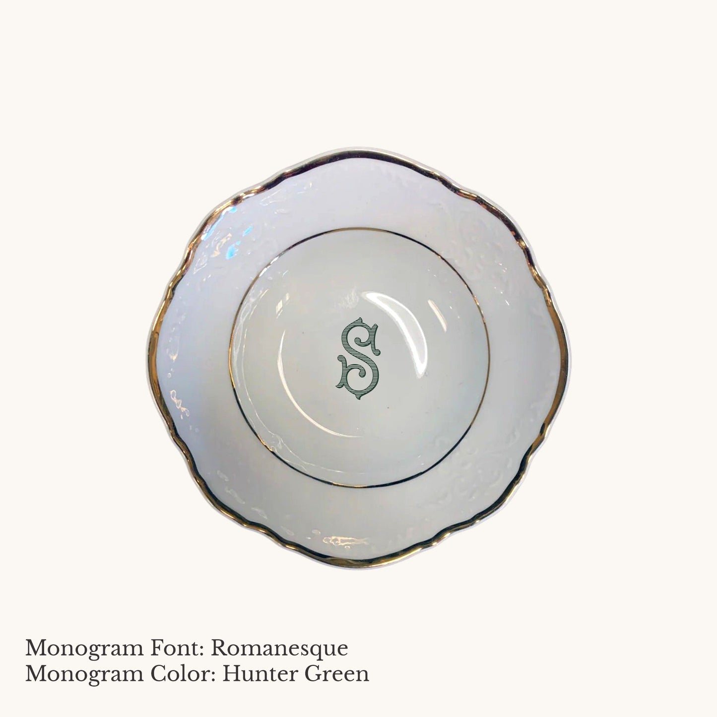 Bernadotte Gold Banded Fruit Saucer, 5" - Custom Monogram