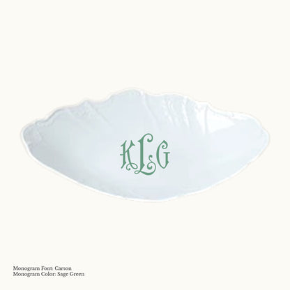 Bernadotte Oval Bread Basket, 13¼" - Custom Monogram