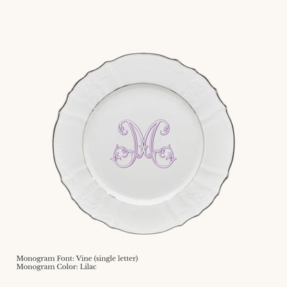 Bernadotte Platinum-Banded Bread & Butter Plate, 6¾" - Custom Monogram