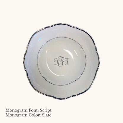 Bernadotte Platinum Banded Fruit Saucer, 5" - Custom Monogram