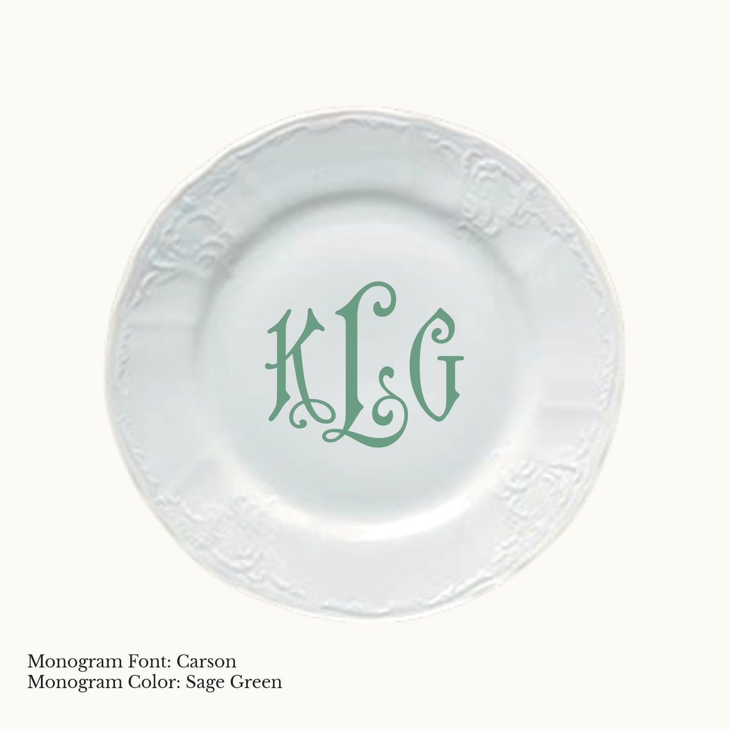 Bernadotte Salad Plate, 7 5/8" - Custom Monogram