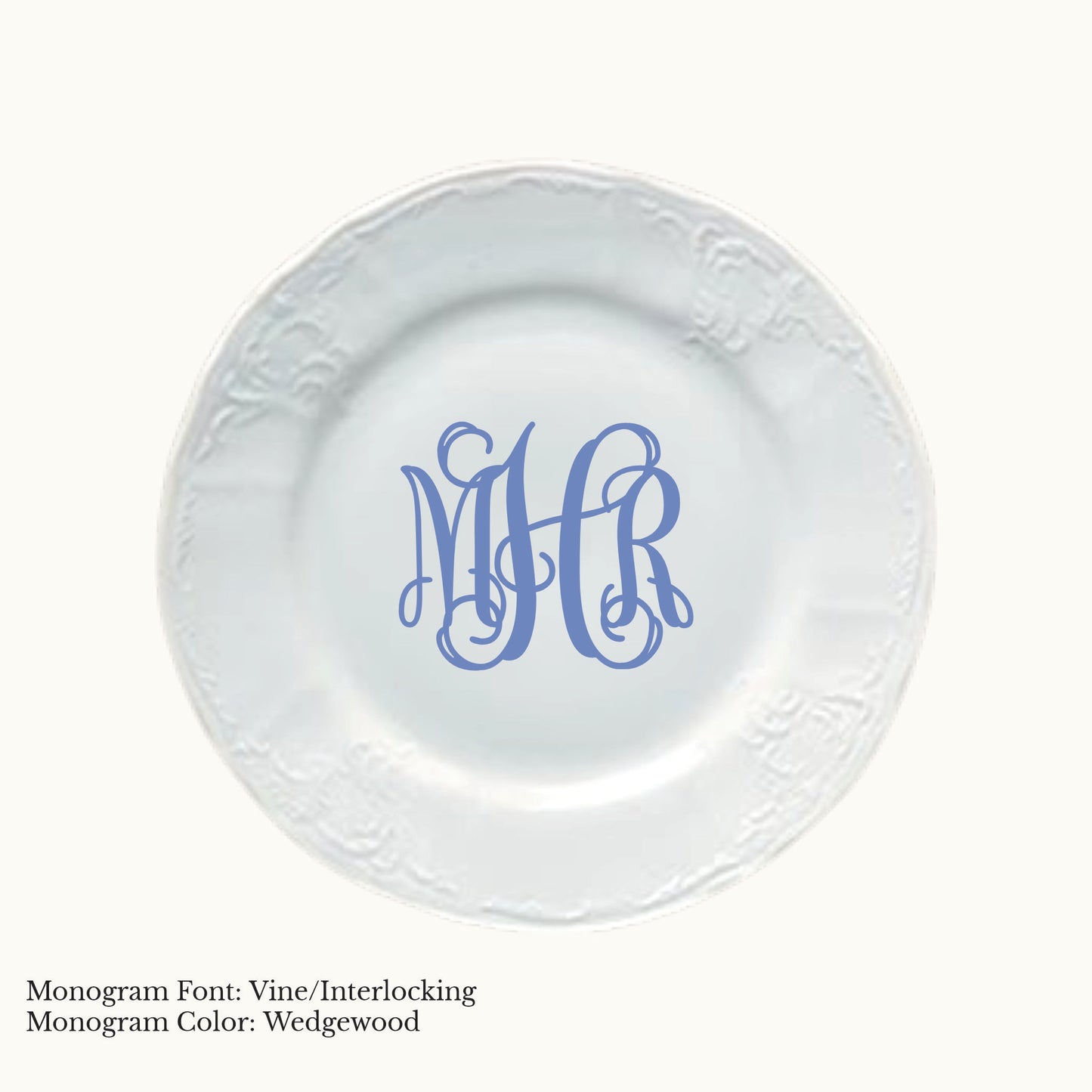 Bernadotte Salad Plate, 7 5/8" - Custom Monogram