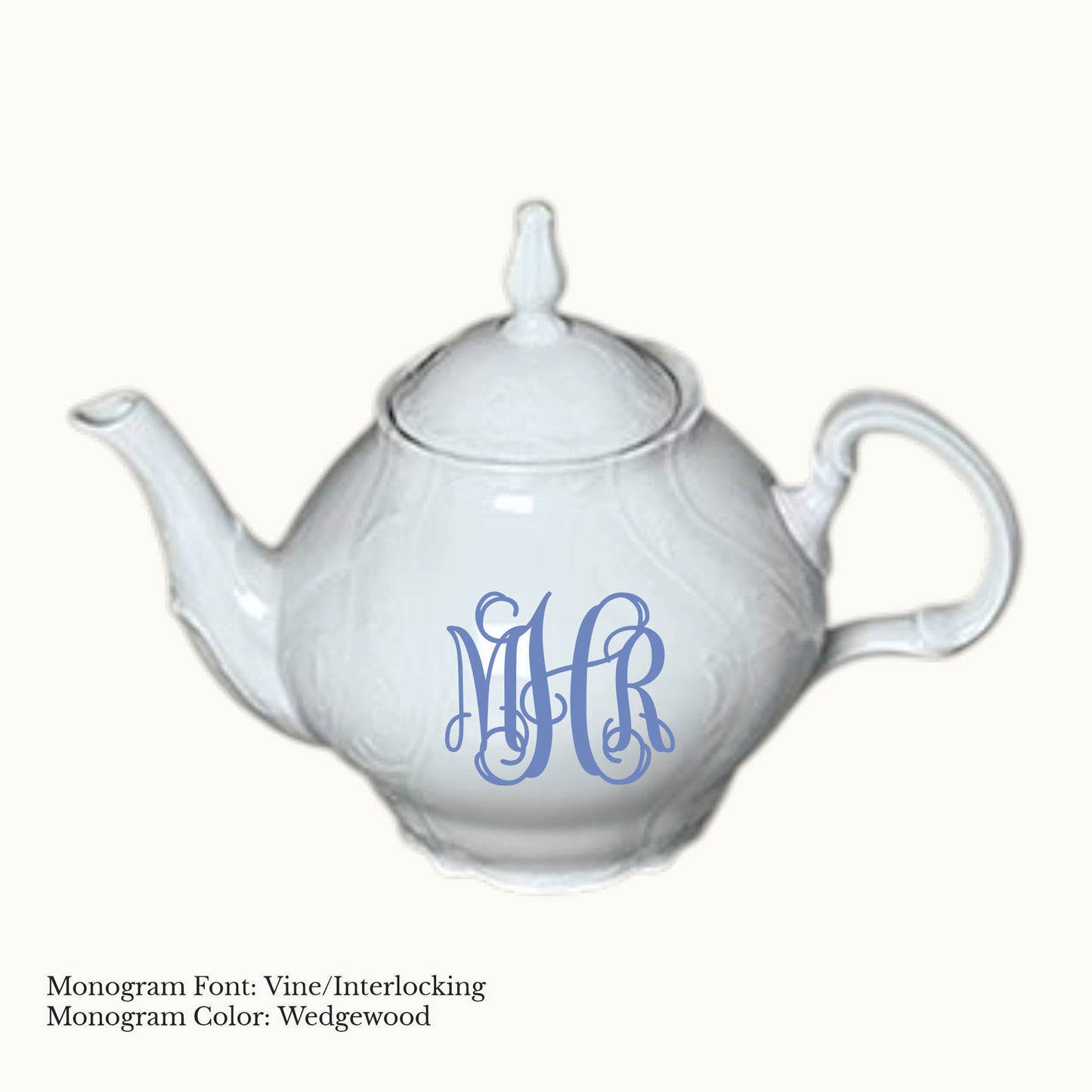 Bernadotte Teapot, 40 oz. - Custom Monogram