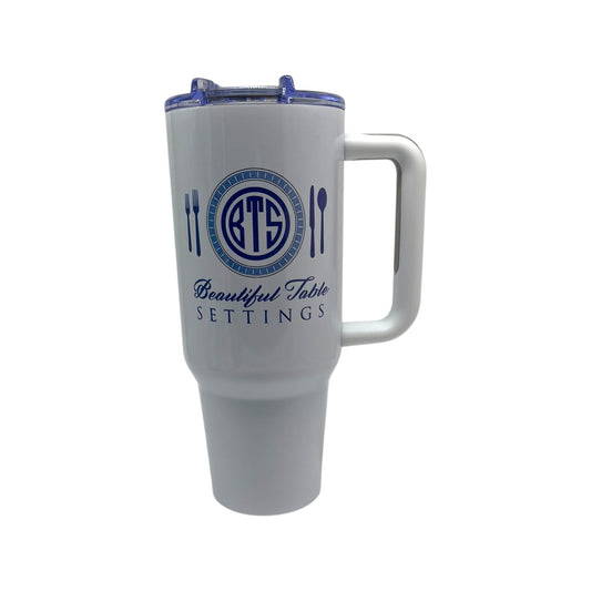 Beautiful Table Settings Stainless Steel Tumbler with Handle – 40 oz