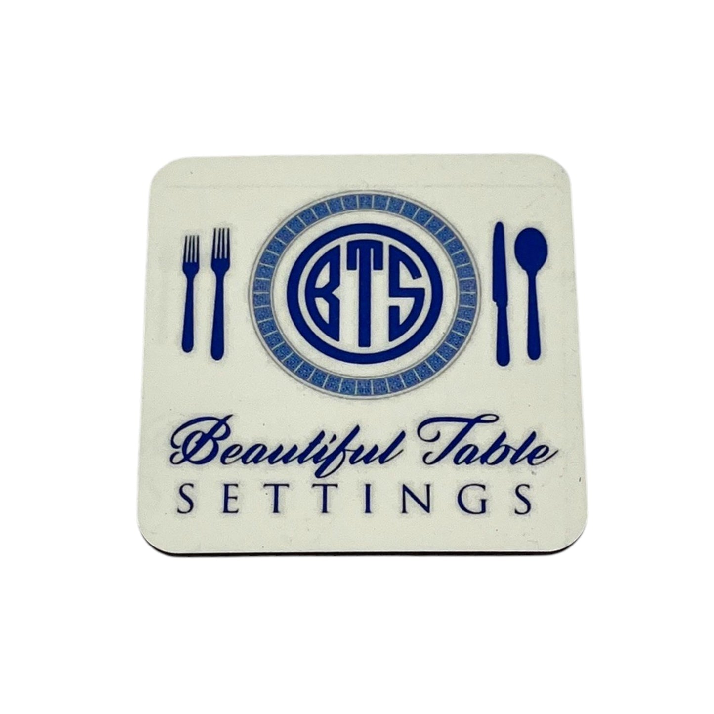 Beautiful Table Settings Square Coaster – 4" with Cork Backing