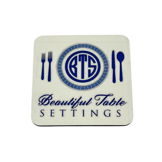 Beautiful Table Settings Square Coaster – 4" with Cork Backing