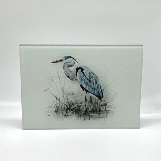 Blue Heron Glass Cutting Board (2 sizes)