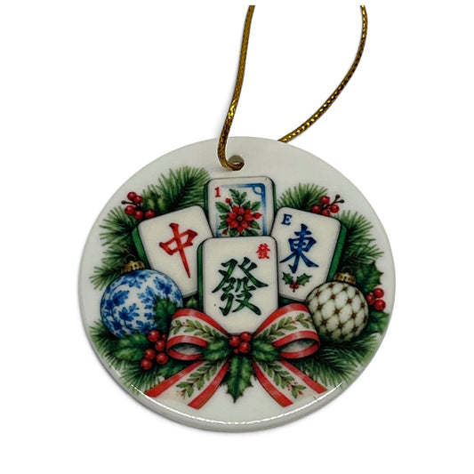 Festive Mahjong Porcelain Ornament – 3"