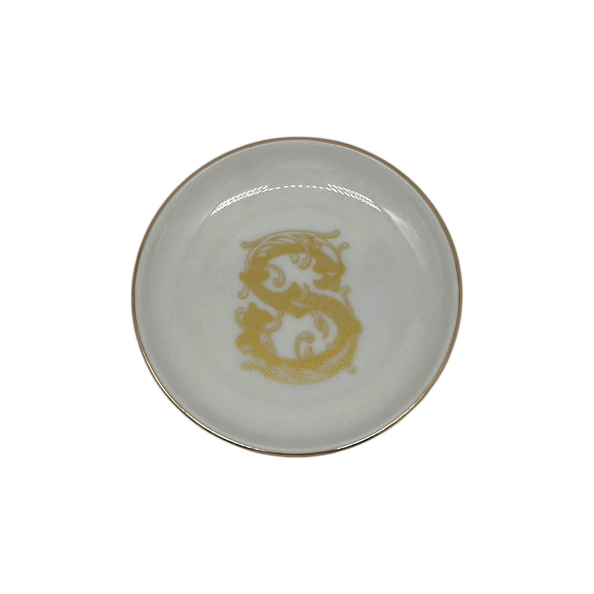 Monogram Gold Banded Catchall Dish, 4" – Faux Gold
