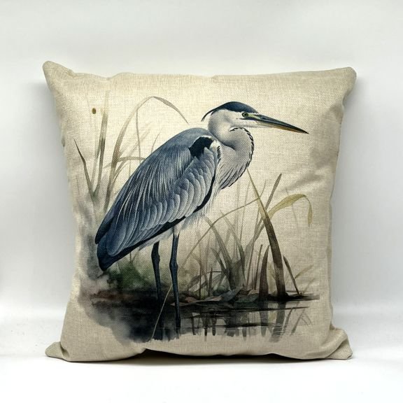 Blue Heron Throw Pillow