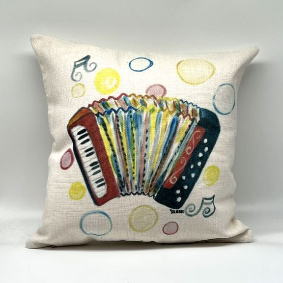 Cajun Accordion Throw Pillow