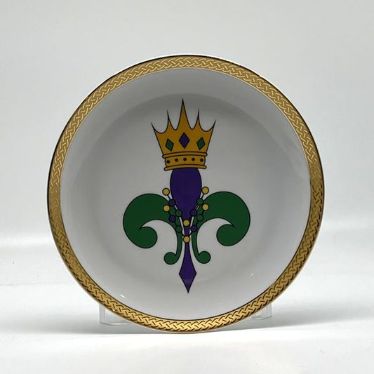 Mardi Gras Fleur de Lis Plate, 8"